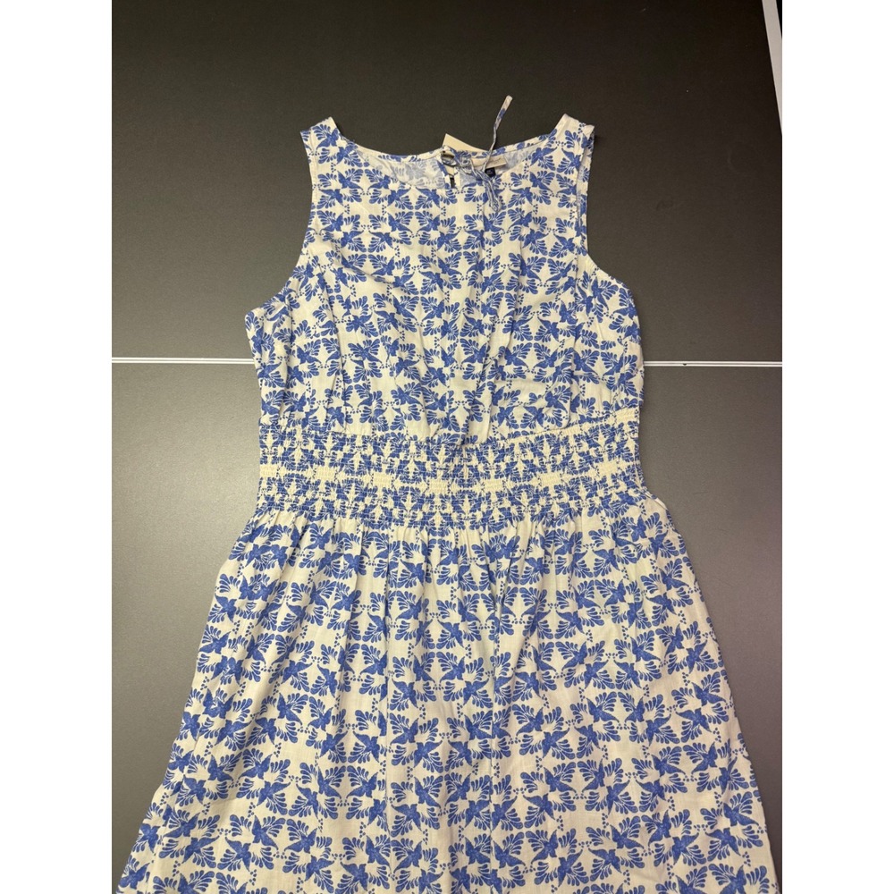Universal Thread Blue White Floral Smocked Waist Sleeveless Midi Dress XXL NWT
